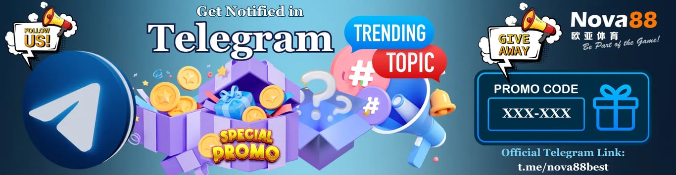 Promotional banner for Telegram notifications with promo code and gift box.