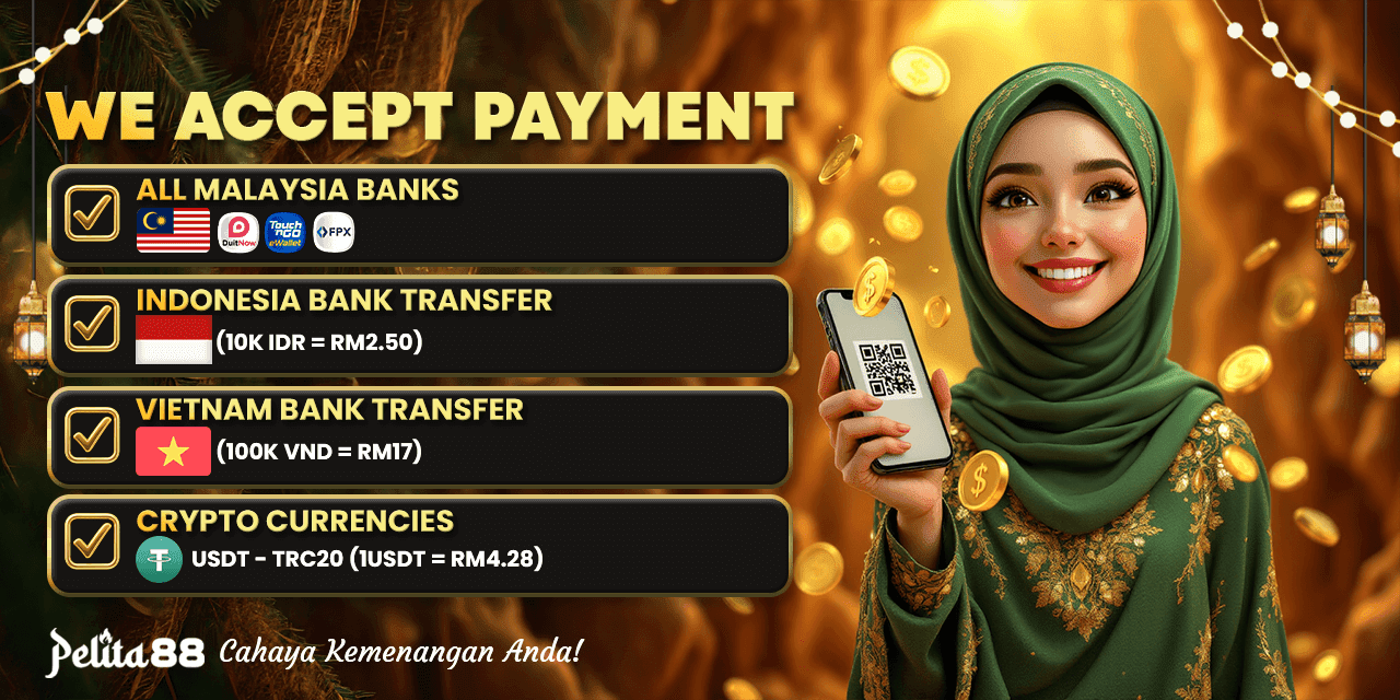 Pelita88 Banner Accept payments from Malaysia banks.