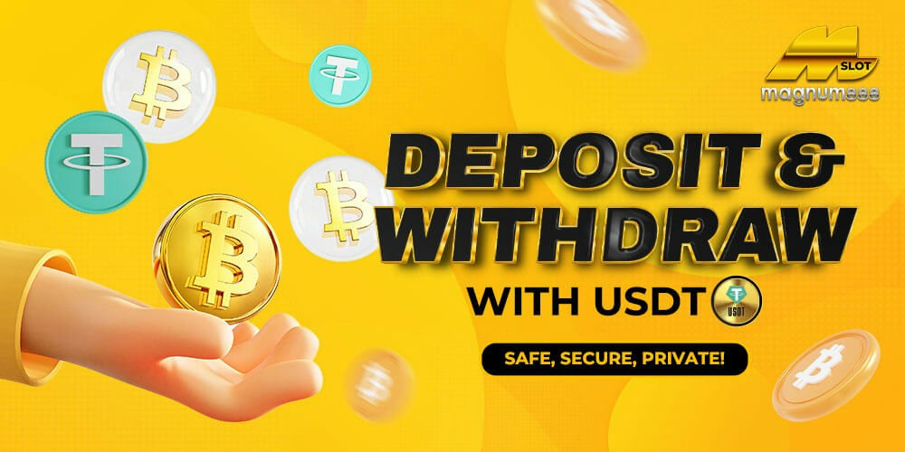 Magnum888 Banner Deposit and withdraw with USDT.