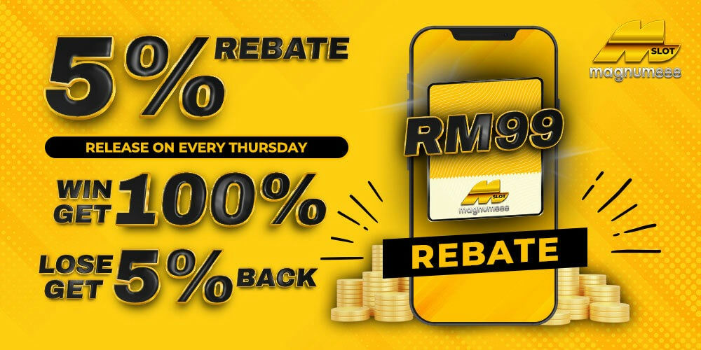 Magnum888 Banner 5% rebate every Thursday.