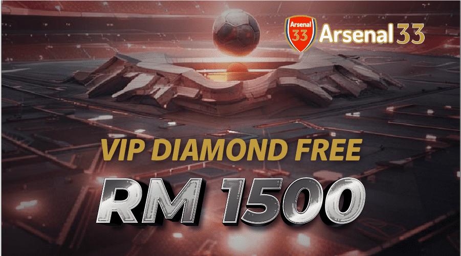 VIP Diamond Free RM 1500 offer with football stadium background