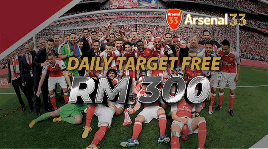 Daily Target Free RM 300 offer with Arsenal team celebration