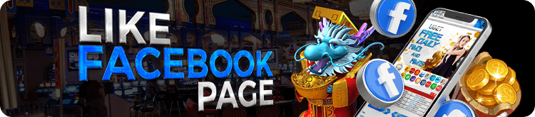 Banner promoting Facebook page with dragon and phone