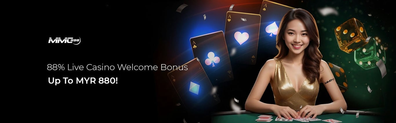 MMC996 gaming platform interface showing slots and live casino options