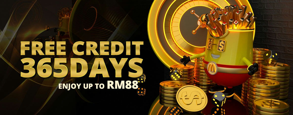 Mekdi88 Banner Free credit RM88 365 days.