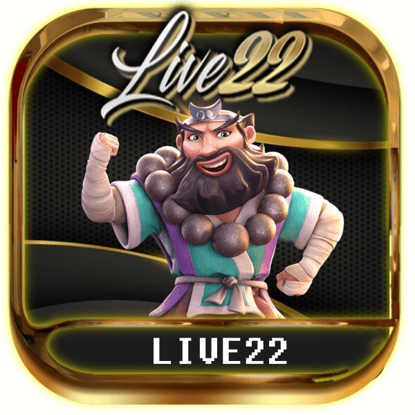 Live22 logo with cartoon warrior character flexing arm