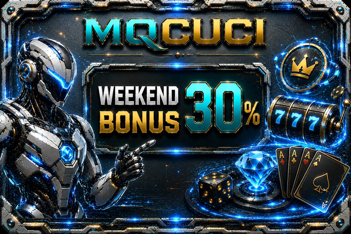 Weekend bonus 30% with robot and casino symbols