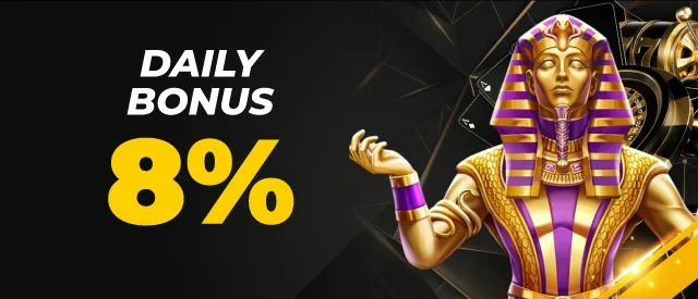Daily bonus 8% offer.