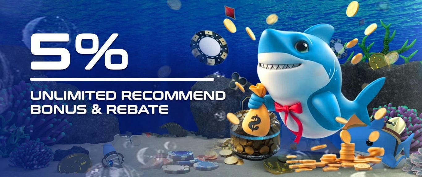 Babyshark22 Banner 5% unlimited recommend bonus rebate. by babyshark2288.com
