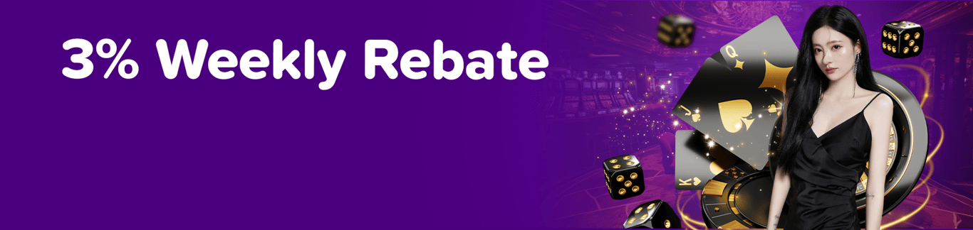 Boda8 Banner 3% weekly rebate offer available.