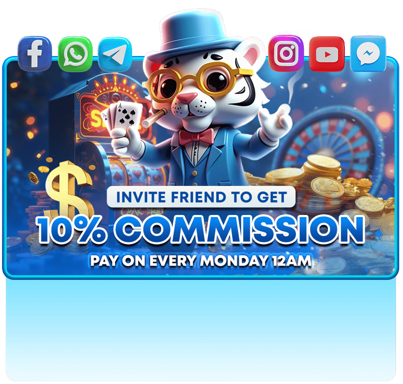 Invite friend to get 10% commission, paid every Monday at 12AM