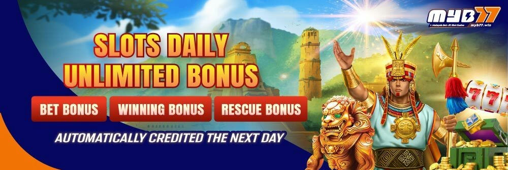 MYB 77 gaming platform interface showing slots and live casino options