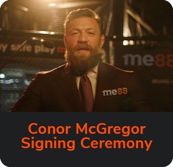 Me88 Banner Conor McGregor signing ceremony event. by me88-my.net