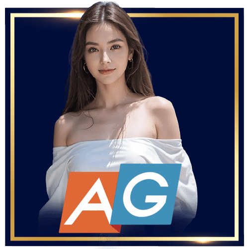 Woman in white top with AG logo overlay