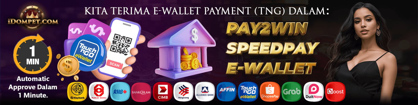 Idompet Banner eWallet payment approved in one minute.
