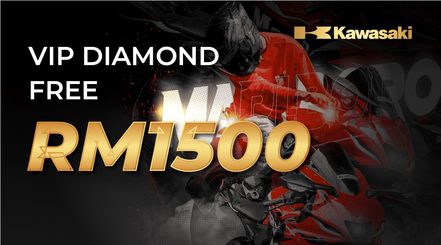 VIP Diamond free RM1500 offer with motorcycle rider background