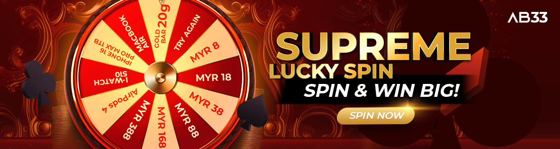 Supreme Lucky Spin wheel with prizes and AB33 logo