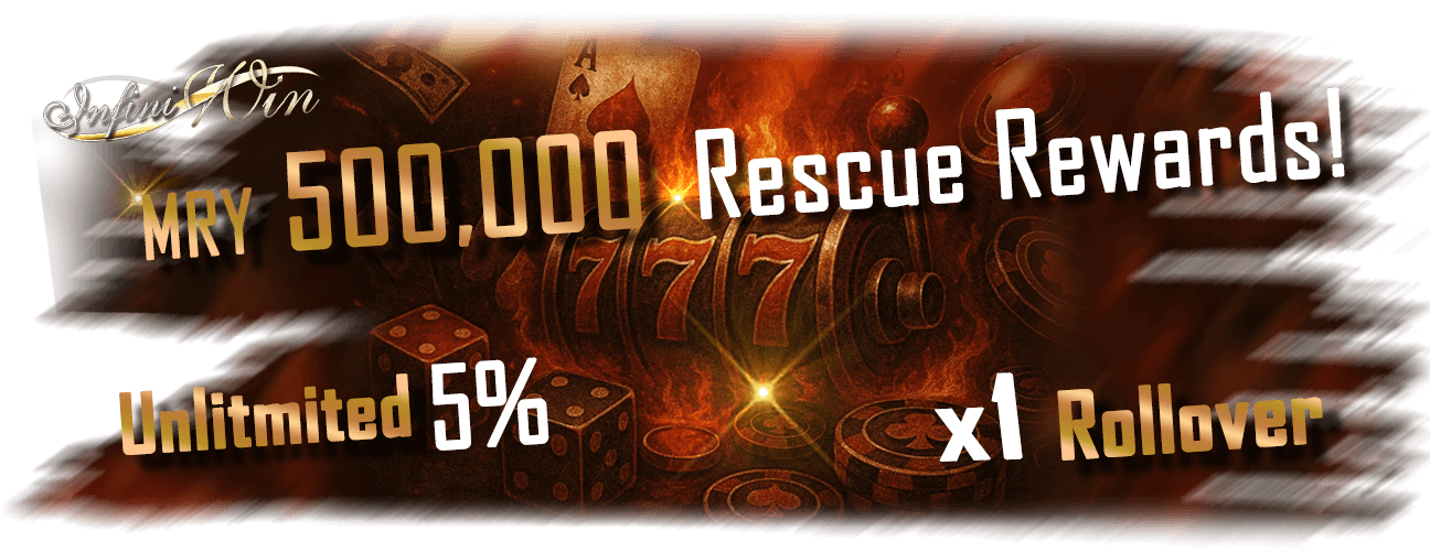Infiniwin Banner Unlimited Rescue Rewards Rollover 500,000. by infiniwin.club
