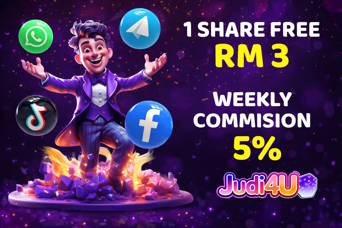 Judi4u Banner Free share RM 3 commission.