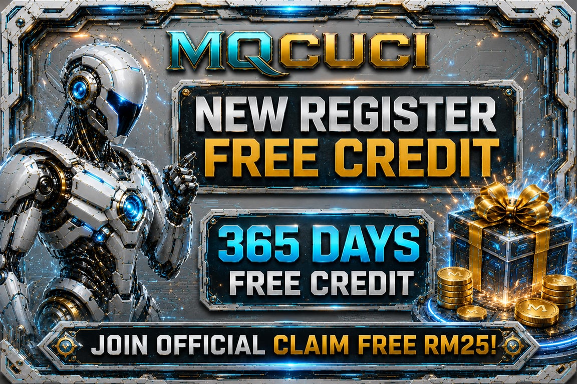 New register free credit offer with robot and gift