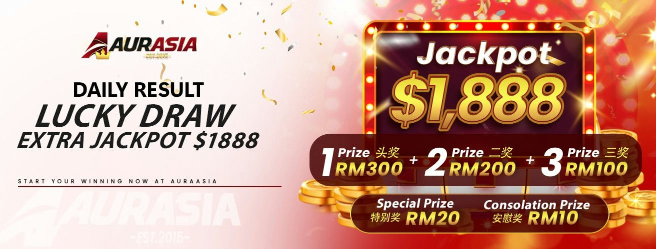 Auraasia Banner Lucky draw jackpot $1,888.