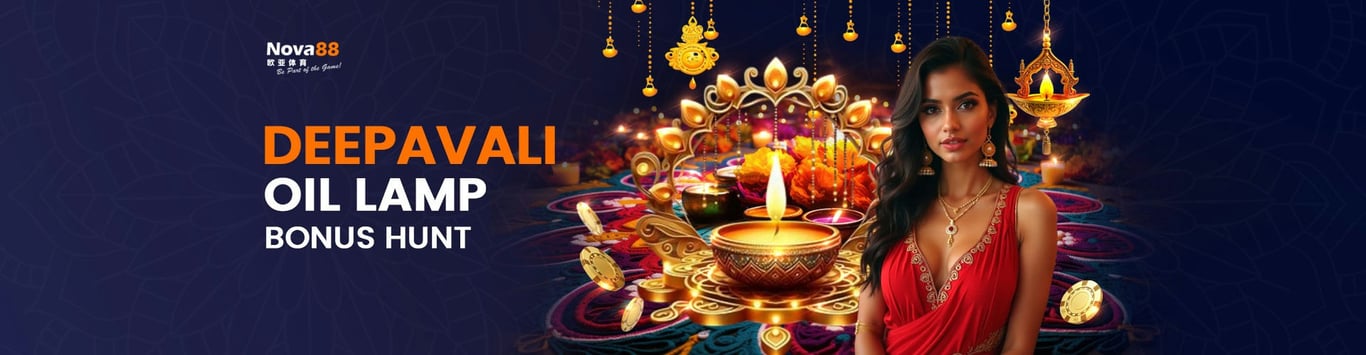 Nova88 Banner Deepavali oil lamp bonus hunt. by nova8888.net
