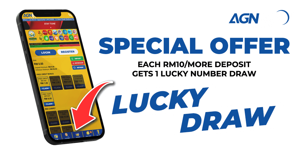 AGN888 Banner Lucky draw special offer today.