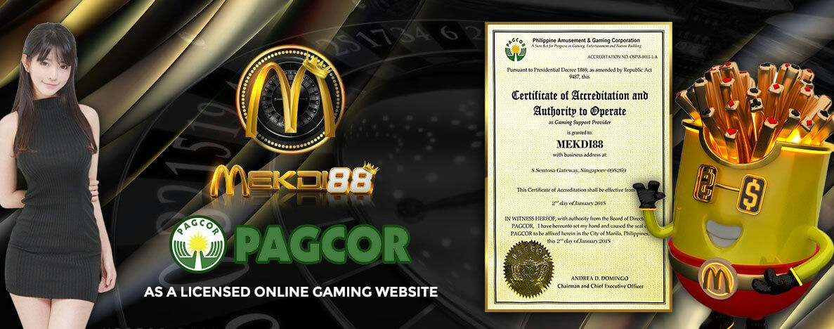 Mekdi88 Banner Mekdi88 licensed online gaming website.