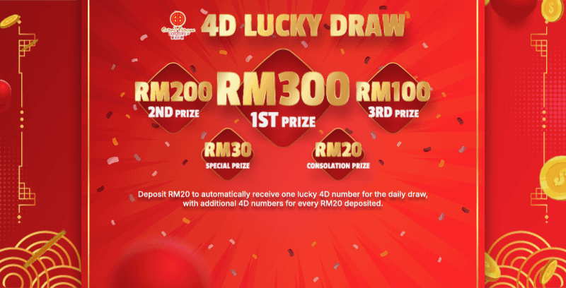 Bonus888 Banner Win RM300 in 4D lucky draw! by bonus888my.com