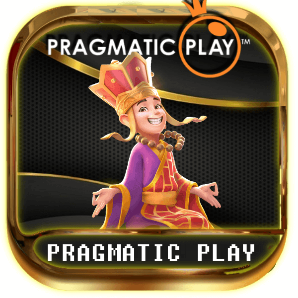 Pragmatic Play logo with cartoon king character and brand emblem