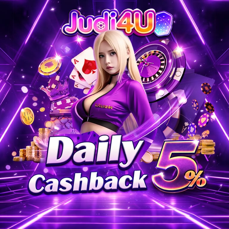Judi4u Banner Daily Cashback 5% Judi4U