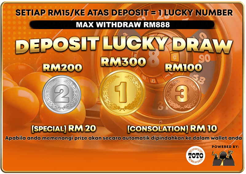 Bigbossjudi Banner Deposit Lucky Draw RM300.
