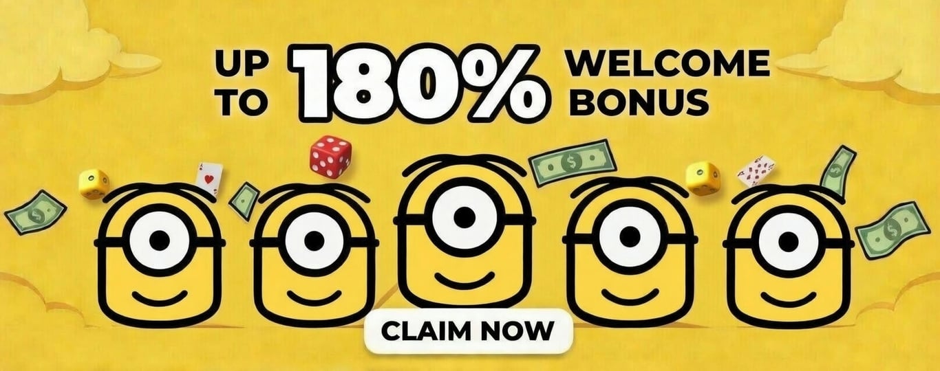 Minion88 Banner Welcome bonus up to 180%.