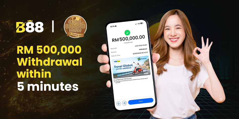 B88 Banner RM 500,000 withdrawal in 5 minutes. by b88b88.live