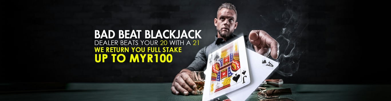 9club Banner Bad Beat Blackjack up to MYR100.