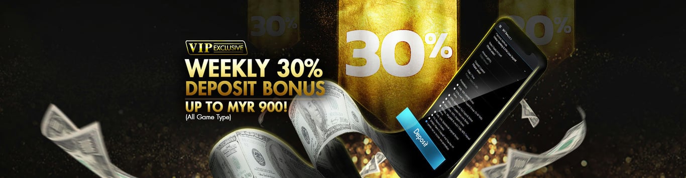 9club Promo Weekly 30% deposit bonus.