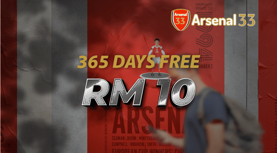 365 Days Free RM 10 offer with Arsenal player figurine