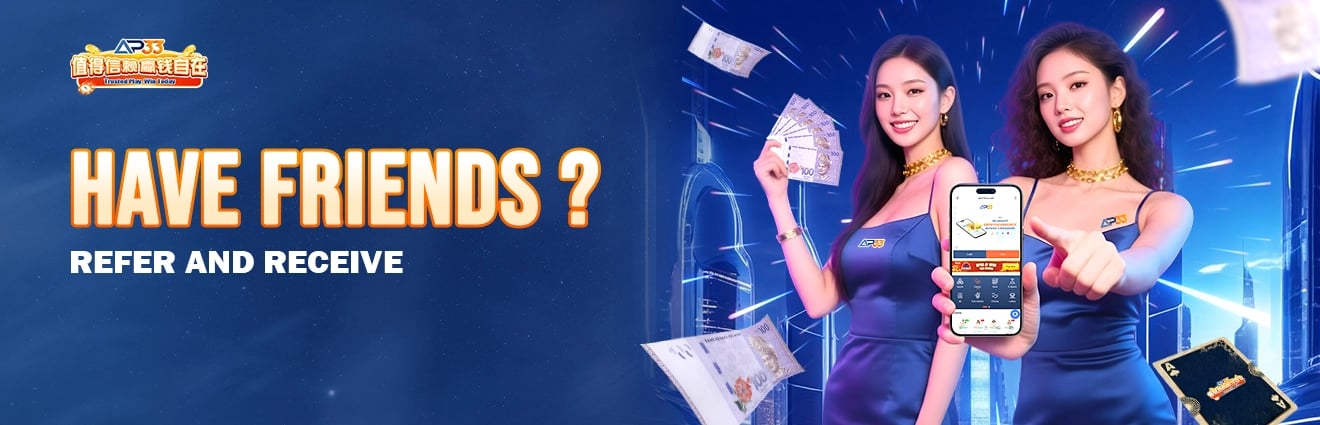 Refer and receive promotion with two women holding money and a phone