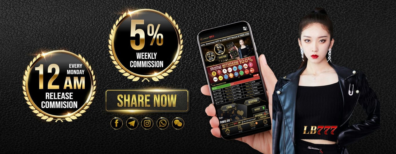 Luckybet777 Banner Weekly commission release every Monday. by luckybet7777.com