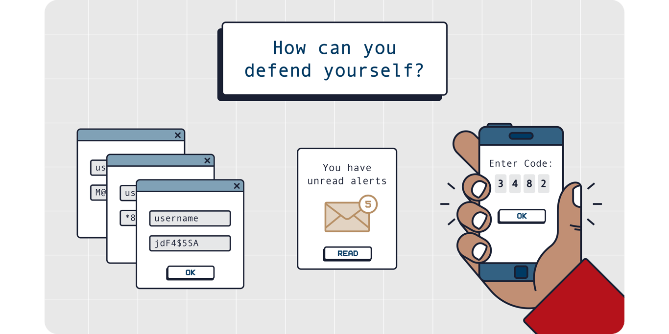 Illustration of Protecting Online Bank Account From Account Takeover Online