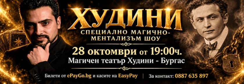 Худини - магично ментализъм шоу на Диян Костадинов