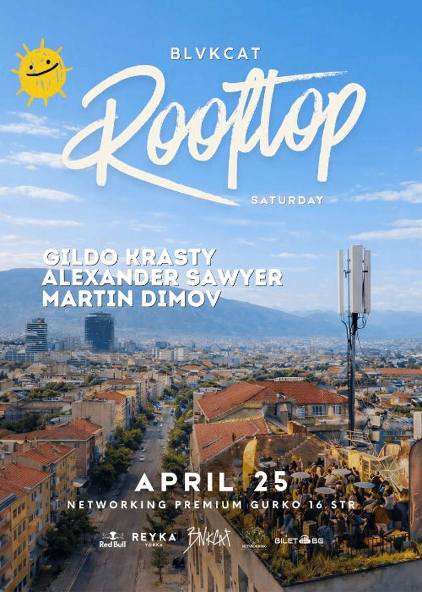 BLVKCAT Rooftop, Networking premium, Sofia open air day