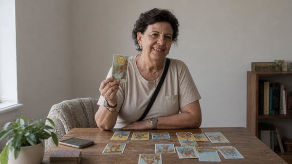 Natalia Bermejo realizando una tirada de tarot