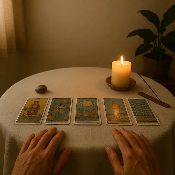 Lectura de tarot - cartas e incienso