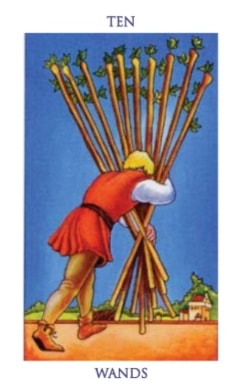 Carta del tarot Diez de Bastos