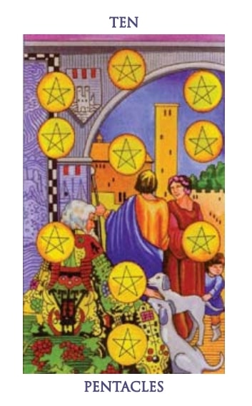 Carta del tarot Diez de Oros