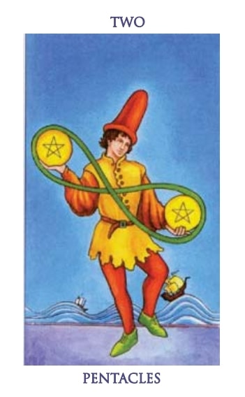 Carta del tarot Dos de Oros