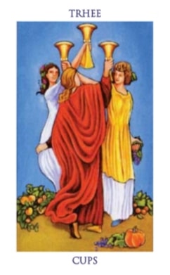 Carta del tarot Tres de Copas