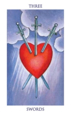 Carta del tarot Tres de Espadas
