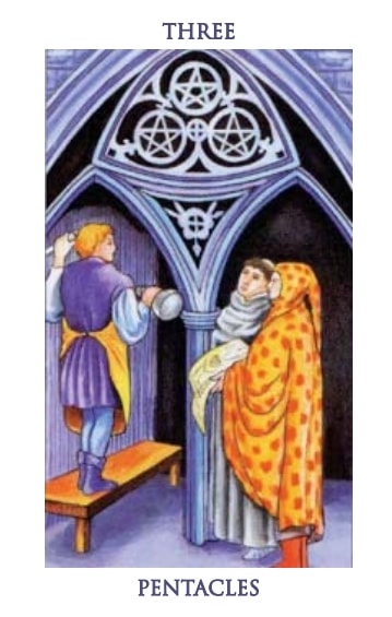 Carta del tarot Tres de Oros